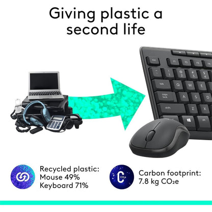 Logitech MK295 Silent Wireless Keyboard & Mouse Combo | SilentTouch Technology | Full-Size Keyboard | Quiet Wireless Productivity