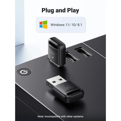 UGREEN 90225 | USB Bluetooth 5.3 Adapter | Wireless Dongle for PC | Low Latency | Plug & Play