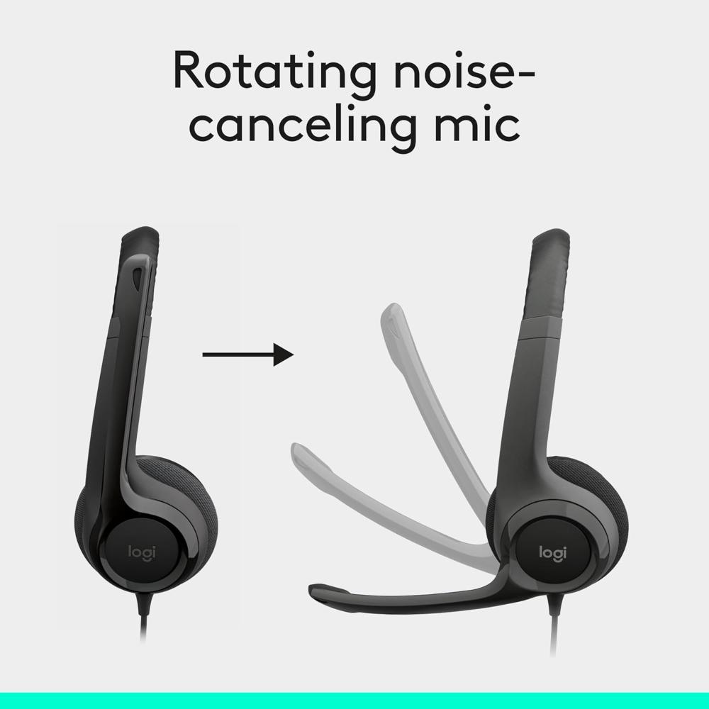 Logitech H390 USB Computer Headset | Noise-Canceling Microphone | Digital Stereo Audio | USB-A/USB-C
