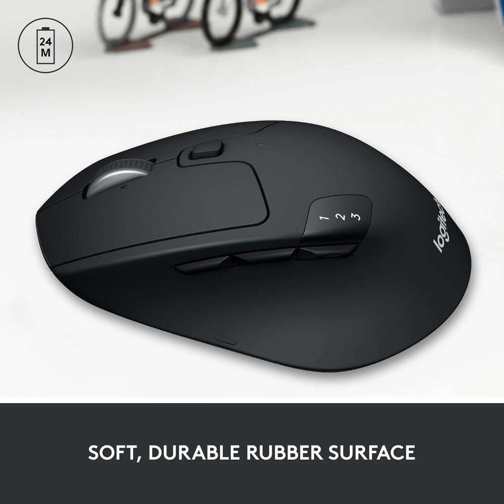 Logitech M720 Triathlon Multi-Device Wireless Mouse | Hyper-Fast Scrolling | 8 Buttons | 3-Device Easy-Switch | Bluetooth & Unifying Receiver