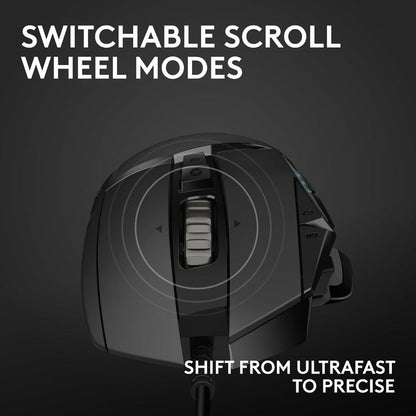 Logitech G502 HERO Wired Gaming Mouse | HERO 25K Sensor | 100–25,600 DPI | 11 Programmable Buttons | LIGHTSYNC RGB | Adjustable Weights | Hyper-Fast Scroll Wheel | USB