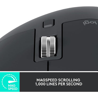 Logitech MX Master 3S Wireless Mouse | 8000 DPI Sensor | Silent Clicks | MagSpeed Scroll | Dual Wireless (Bluetooth + Logi Bolt) | Ergonomic Design | Multi-Device Control