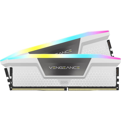 CORSAIR Vengeance RGB DDR5 RAM 32GB (2x16GB) | 6000MHz | CL36 | Intel XMP 3.0 | iCUE Compatible – White