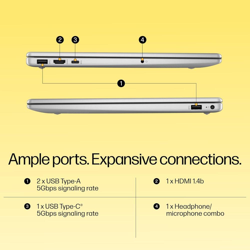 HP Laptop 15-FC0298AU | Ryzen 5 7430U | 8GB RAM | 512GB SSD, 15.6" FHD | Backlit KB, Windows 11, Silver