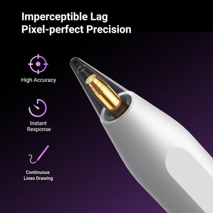 UGREEN LP653 15910 Wireless Charging Smart Stylus Pen for iPad | Magnetic Charging | Tilt Sensitivity | Palm Rejection | 9-Hour Battery | 1.5mm Nib