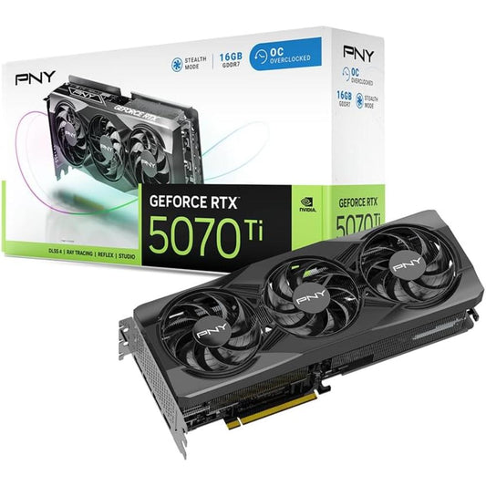 PNY NVIDIA GeForce RTX™ 5070 Ti OC Triple Fan | 16GB GDDR7 | PCIe 5.0 | DLSS 4