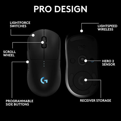 Logitech PRO 2 LIGHTSPEED | Ambidextrous Wireless Gaming Mouse