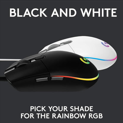 Logitech G102 LIGHTSYNC Wired Gaming Mouse | 8000 DPI | 6 Programmable Buttons | 1000Hz Report Rate | LIGHTSYNC RGB | 85g Lightweight Design | 2.1m Cable