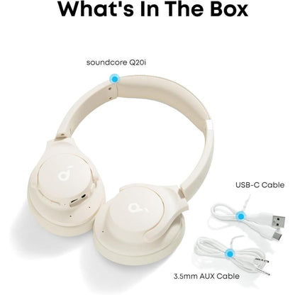 Soundcore Q20i Hybrid Active Noise Cancelling Headphones A3004 | Wireless Bluetooth Over-Ear