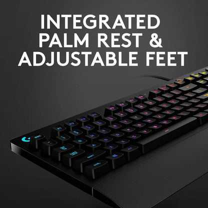Logitech G213 Prodigy RGB Gaming Keyboard | Mech-Dome Keys | LIGHTSYNC 5-Zone RGB | Spill-Resistant | Dedicated Media Controls | Integrated Palm Rest | USB 2.0