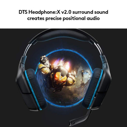 Logitech G431 Wired Gaming Headset | 50mm Drivers | DTS Headphone:X 2.0 Surround Sound | 6mm Flip-to-Mute Mic | 3.5mm + USB Connectivity | PC, PS4, Xbox & Switch