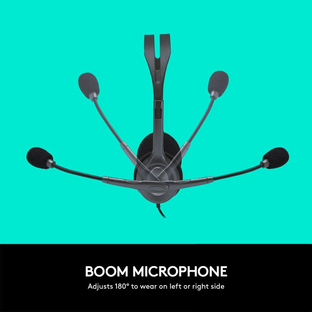 Logitech H111 Stereo Headset | 3.5mm Multi-Device Headset with Rotating Microphone