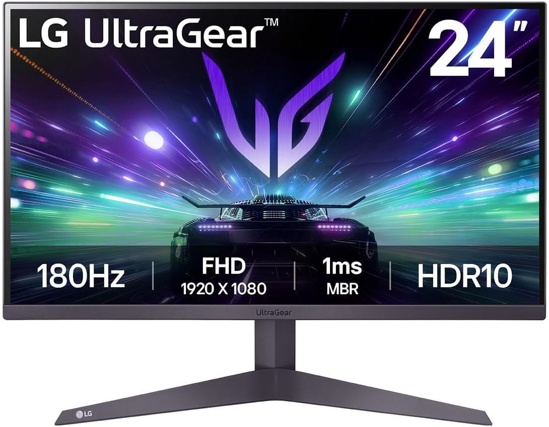 LG UltraGear™ | 24” FHD Gaming Monitor | 180Hz Refresh Rate | 1ms MBR | HDR 10