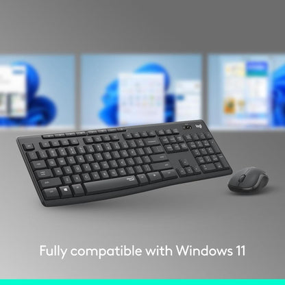 Logitech MK295 Silent Wireless Keyboard & Mouse Combo | SilentTouch Technology | Full-Size Keyboard | Quiet Wireless Productivity