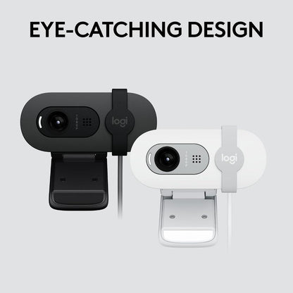 Logitech Brio 100 Full HD Webcam | 1080p 30fps | 2MP Camera | RightLight 2 Auto-Light Balance | Built-in Mic | Privacy Shutter | USB-A | 58° FOV