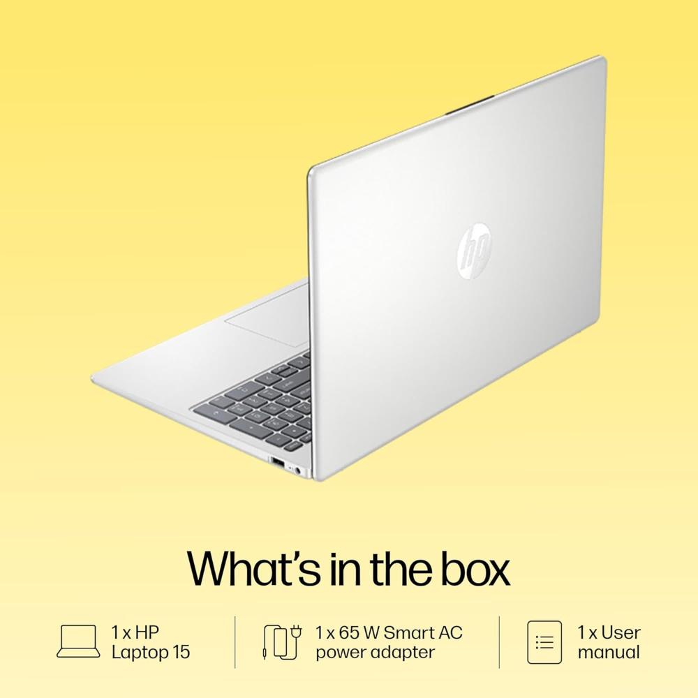 HP Laptop 15-FC0298AU | Ryzen 5 7430U | 8GB RAM | 512GB SSD, 15.6" FHD | Backlit KB, Windows 11, Silver