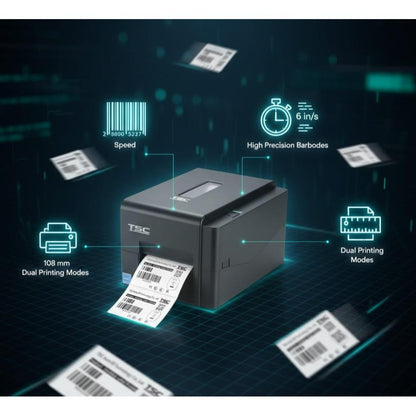 TSC TE244 Barcode Label Printer | 4" Desktop | 203 DPI | Thermal Transfer & Direct Thermal | USB