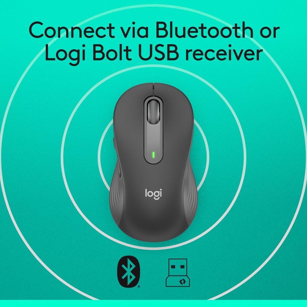 Logitech Signature M650 Wireless Mouse | SmartWheel Scrolling | SilentTouch | Bluetooth & Logi Bolt | Up to 24-Month Battery Life