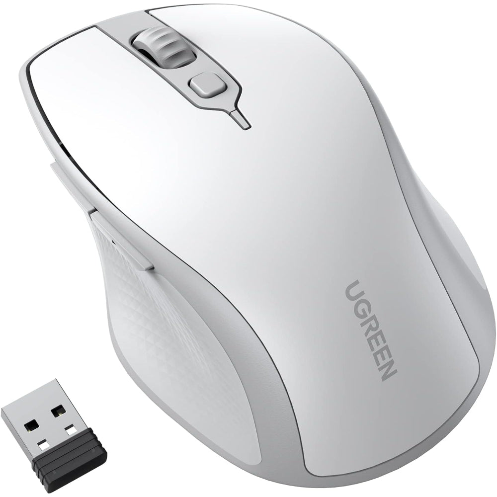 UGREEN Wireless Mouse | Ergonomic Bluetooth 5.0 + 2.4G Cordless (Dual Mode, 4000 DPI, Silent, 5 Buttons)