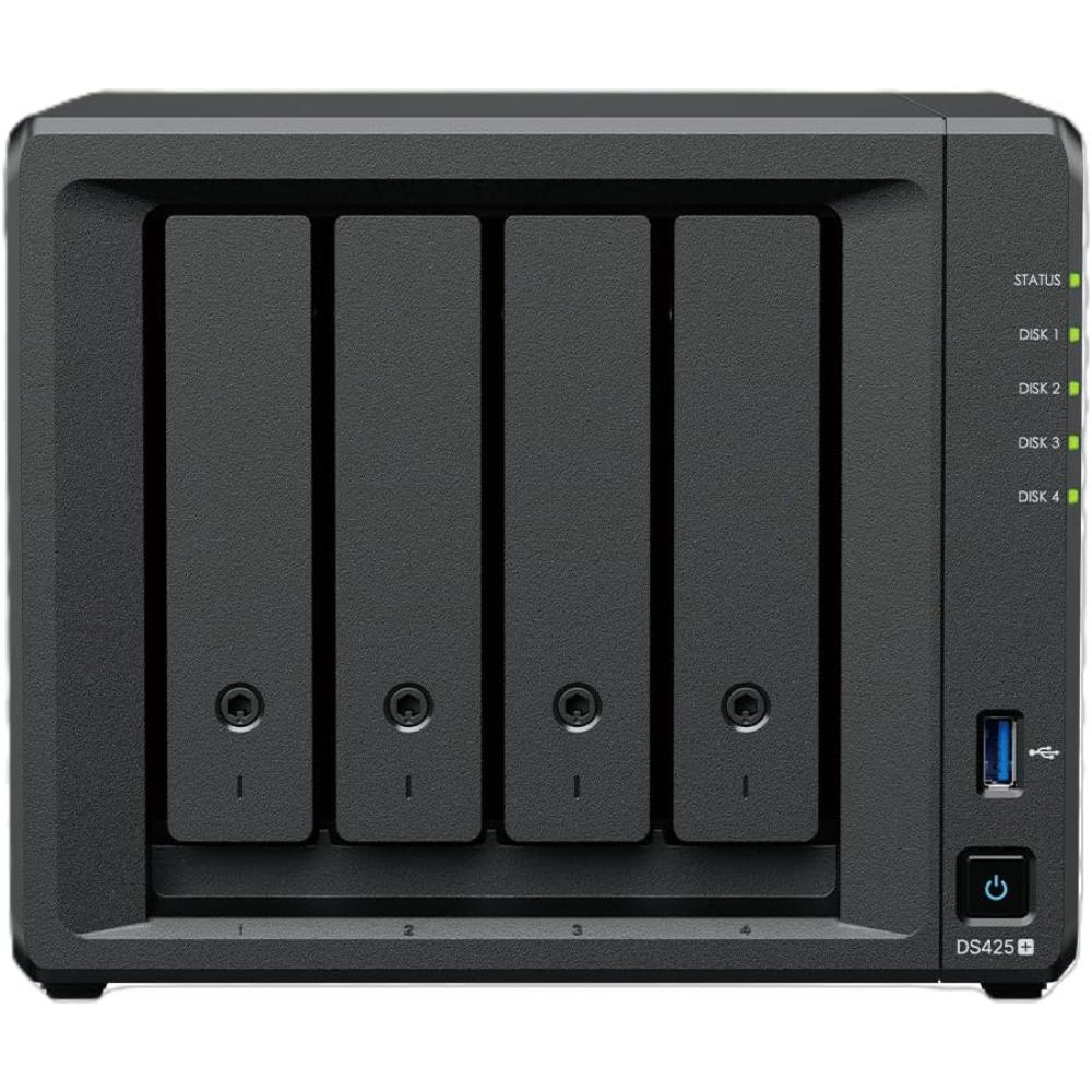 Synology DiskStation DS425+ | 4-Bay NAS Storage Solution | Intel Celeron Quad-Core | 2.5GbE | M.2 NVMe Cache Support