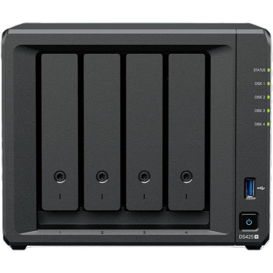 Synology DiskStation DS425+ | 4-Bay NAS Storage Solution | Intel Celeron Quad-Core | 2.5GbE | M.2 NVMe Cache Support