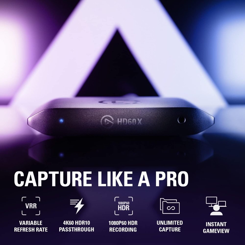 Elgato HD60 X Capture Card | 4K60 HDR Passthrough | 1080p60 Recording | VRR | USB-C Streaming Device