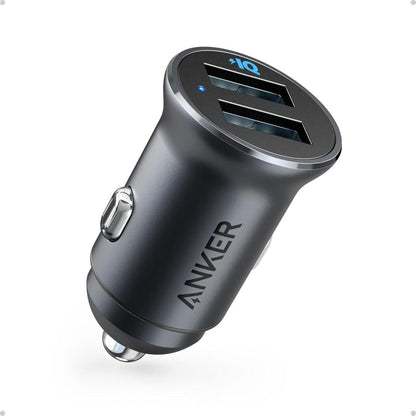 Anker 320 Car Charger (24W II) PowerDrive 2 Alloy A2727 | Dual USB Mini Aluminum Car Charger