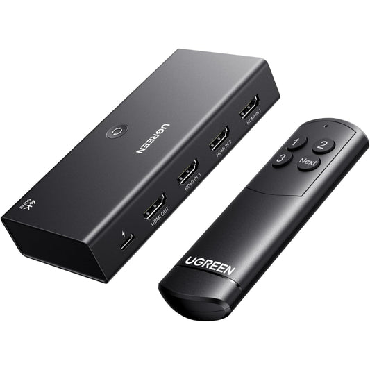 UGREEN HDMI Switch | 3-in-1 Out (4K@60Hz, HDR10+, Remote Control, HDCP2.2)