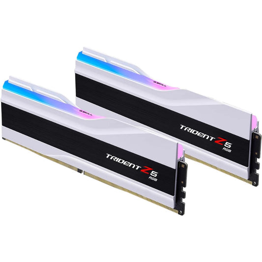 G.Skill Trident Z5 RGB DDR5 Desktop Memory | 64GB (2x32GB) Kit | 6000MT/s | CL30-40-40-96 | 1.35V | Intel XMP 3.0 | Matte White/Black