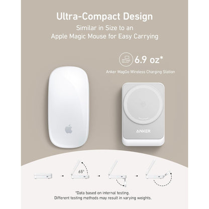 Anker MagGo Wireless Charging Station (Foldable 3-in-1) B2557 | 15W Qi2 Magnetic Wireless Charger for iPhone, Apple Watch & AirPods