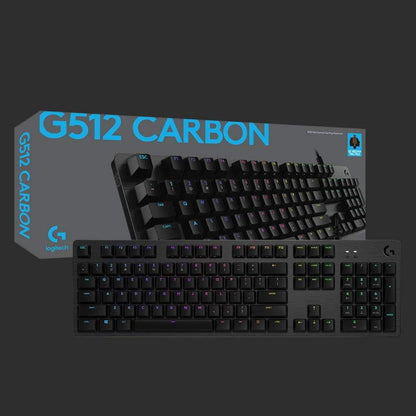 Logitech G512 Carbon LIGHTSYNC RGB Mechanical Gaming Keyboard | GX Mechanical Switches | 104 Keys | USB Passthrough | Aluminum Alloy | 1ms Report Rate