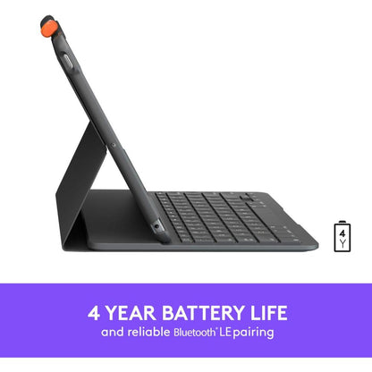 Logitech Slim Folio Keyboard & Case for iPad 10.2-inch | 7th, 8th & 9th Gen | Bluetooth Keyboard | 3-Year Battery Life | 3 Viewing Modes | English Layout
