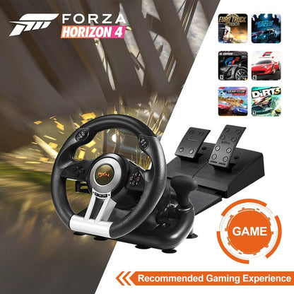 PXN V3 Pro Racing Wheel | 180° Steering Wheel with Pedals | PC, PS4, PS3, Xbox & Switch