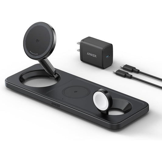 Anker MagGo Wireless Charging Station A25M1 | 3-in-1 Qi2 Magnetic Wireless Charger