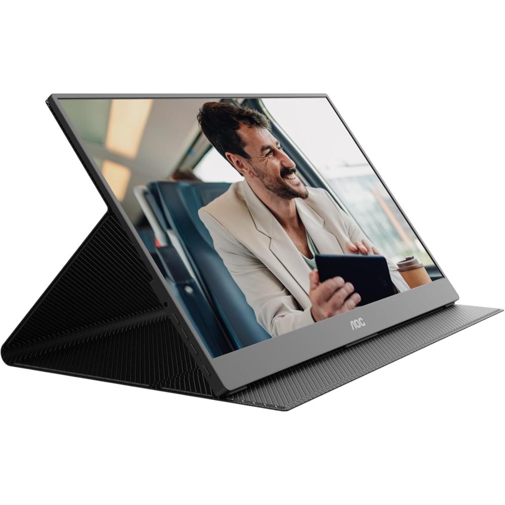 AOC 16T3FE 15.6-Inch FHD IPS Portable Monitor | 60Hz | 0.3ms Response Time | Built-in Speakers | USB Hub | HDMI | Mini HDMI