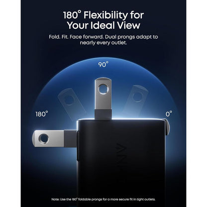 Anker Nano Charger (45W, Smart Display, 180° Foldable) A121D | Compact Fast Wall Charger with LED Display