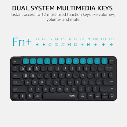 Rapoo E9050L | Ultra-Slim Multi-Mode Wireless Keyboard – Dark Grey
