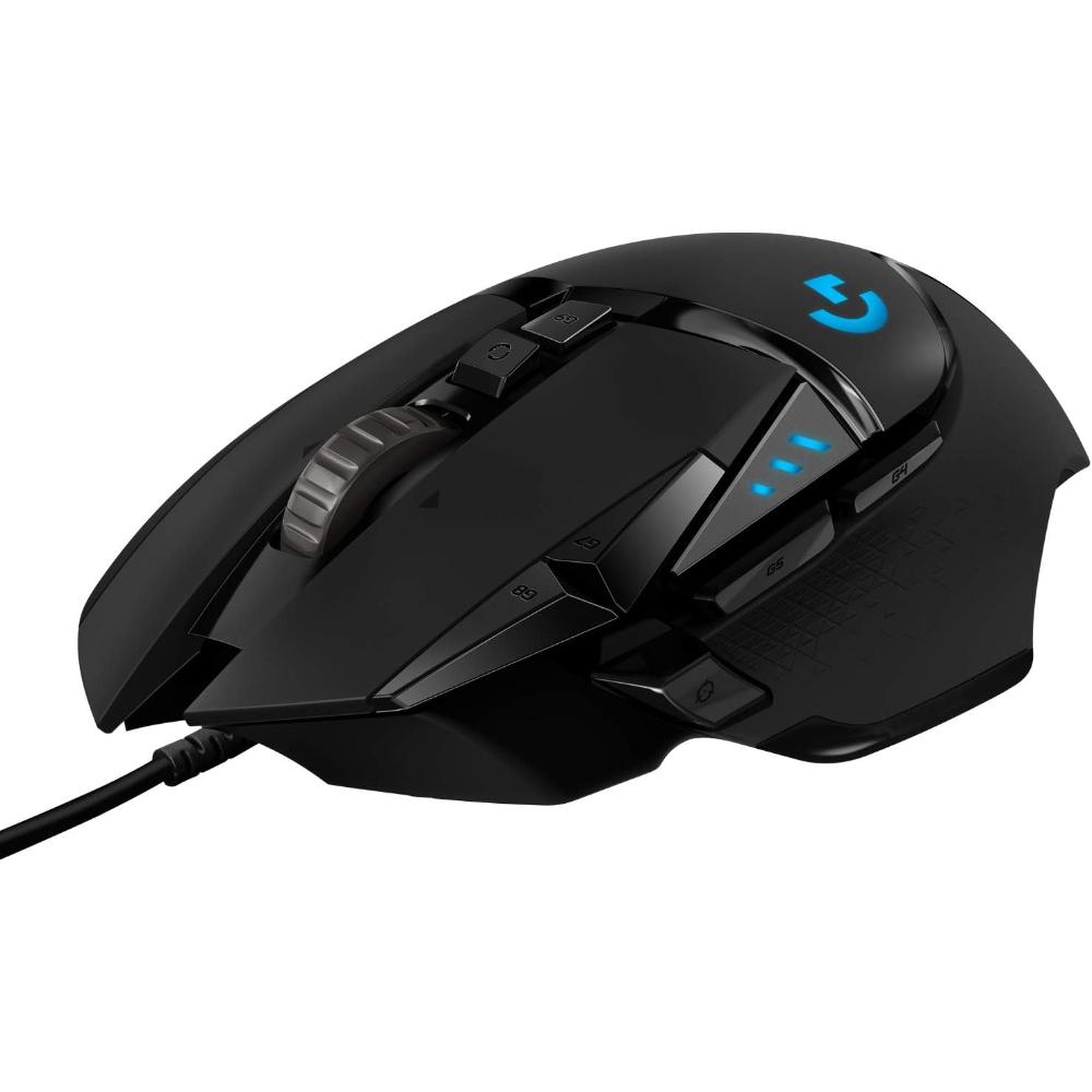 Logitech G502 HERO Wired Gaming Mouse | HERO 25K Sensor | 100–25,600 DPI | 11 Programmable Buttons | LIGHTSYNC RGB | Adjustable Weights | Hyper-Fast Scroll Wheel | USB
