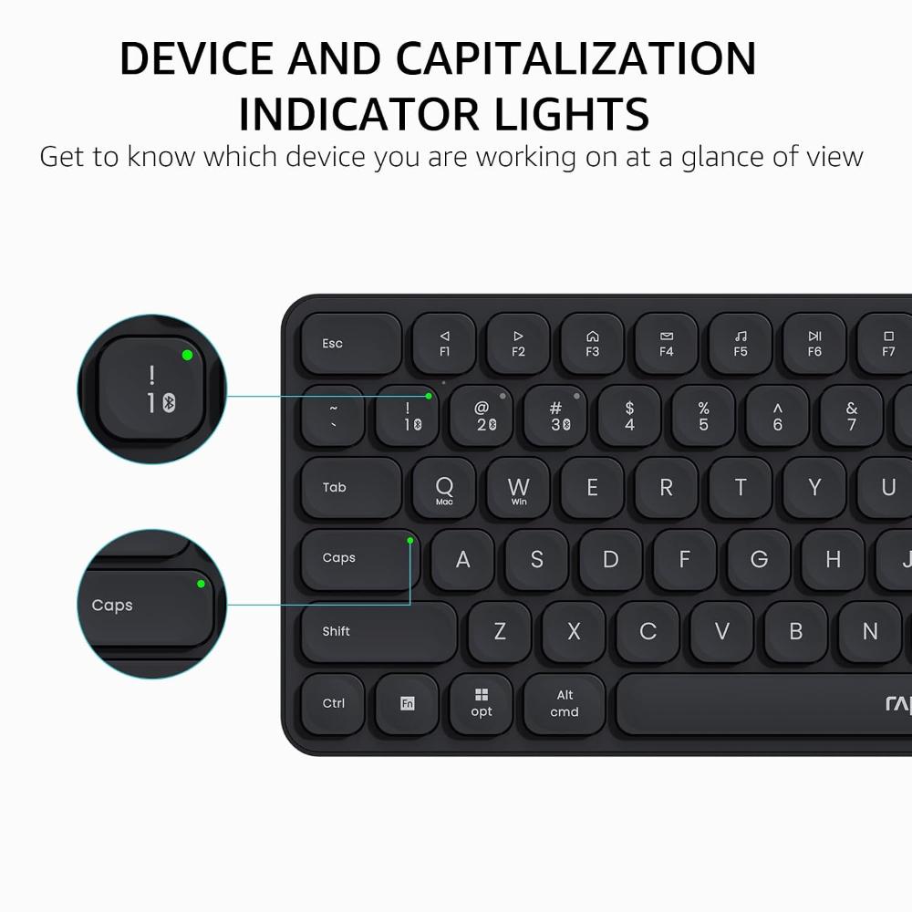 Rapoo E9050L | Ultra-Slim Multi-Mode Wireless Keyboard – Dark Grey