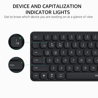 Rapoo E9050L | Ultra-Slim Multi-Mode Wireless Keyboard – Dark Grey