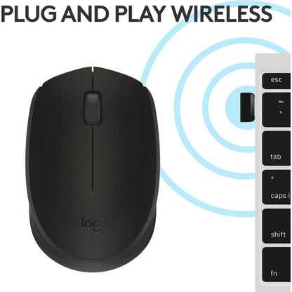 Logitech M170 Compact Wireless Mouse | 2.4GHz | 800 DPI | Ambidextrous | 12-Month Battery | USB Nano Receiver