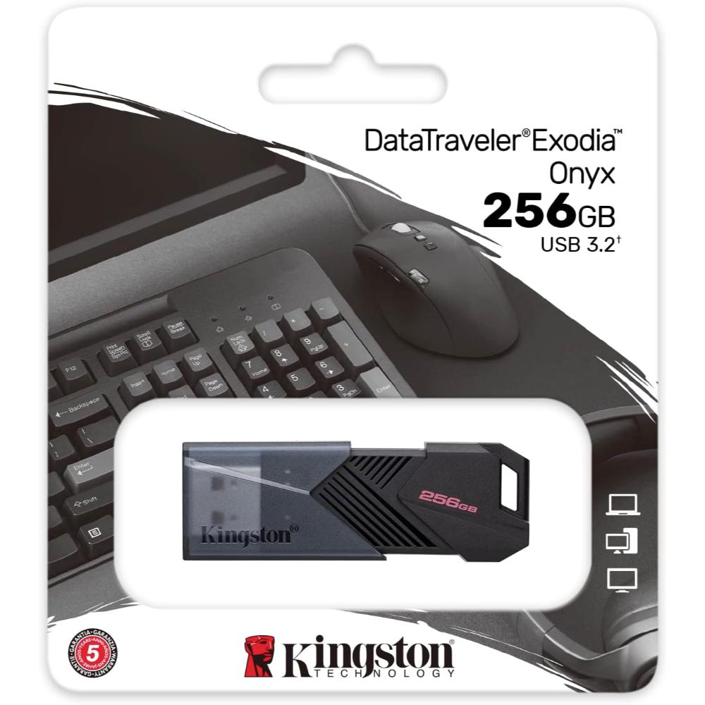 Kingston DataTraveler Exodia Onyx | USB 3.2 Gen 1 Flash Drive 64GB – 256GB | Sleek Portable Storage