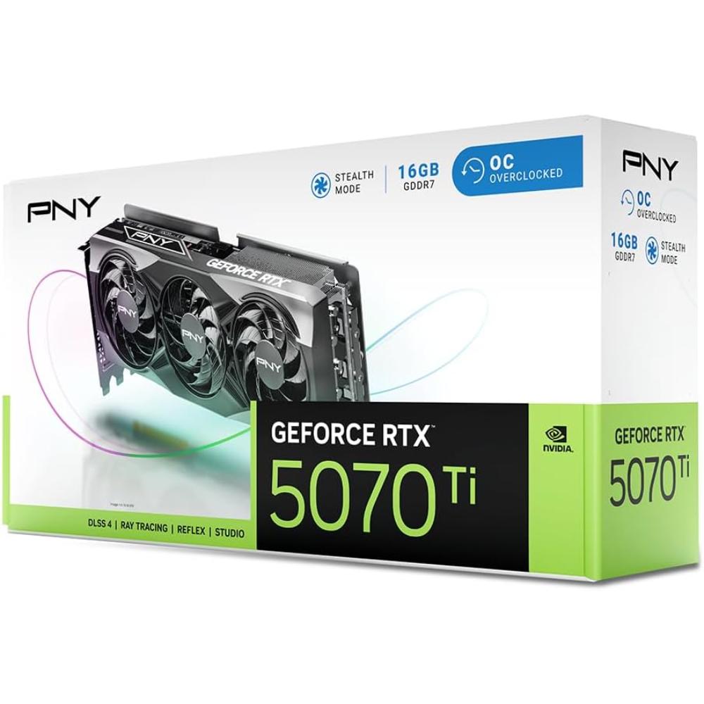 PNY NVIDIA GeForce RTX™ 5070 Ti OC Triple Fan | 16GB GDDR7 | PCIe 5.0 | DLSS 4