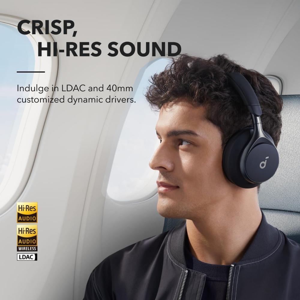 Soundcore Space One Active Noise Cancelling Headphones A3035 | Wireless Over-Ear Bluetooth Headset