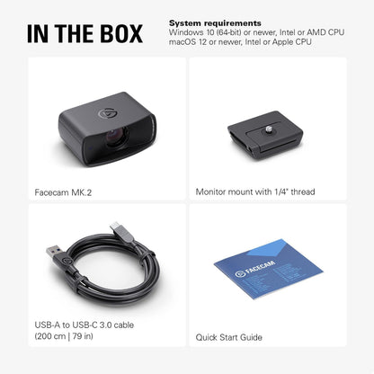 Elgato Facecam MK.2 | Premium Full HD Webcam | HDR | Sony Sensor | PTZ Control | Works with OBS, Zoom, Teams