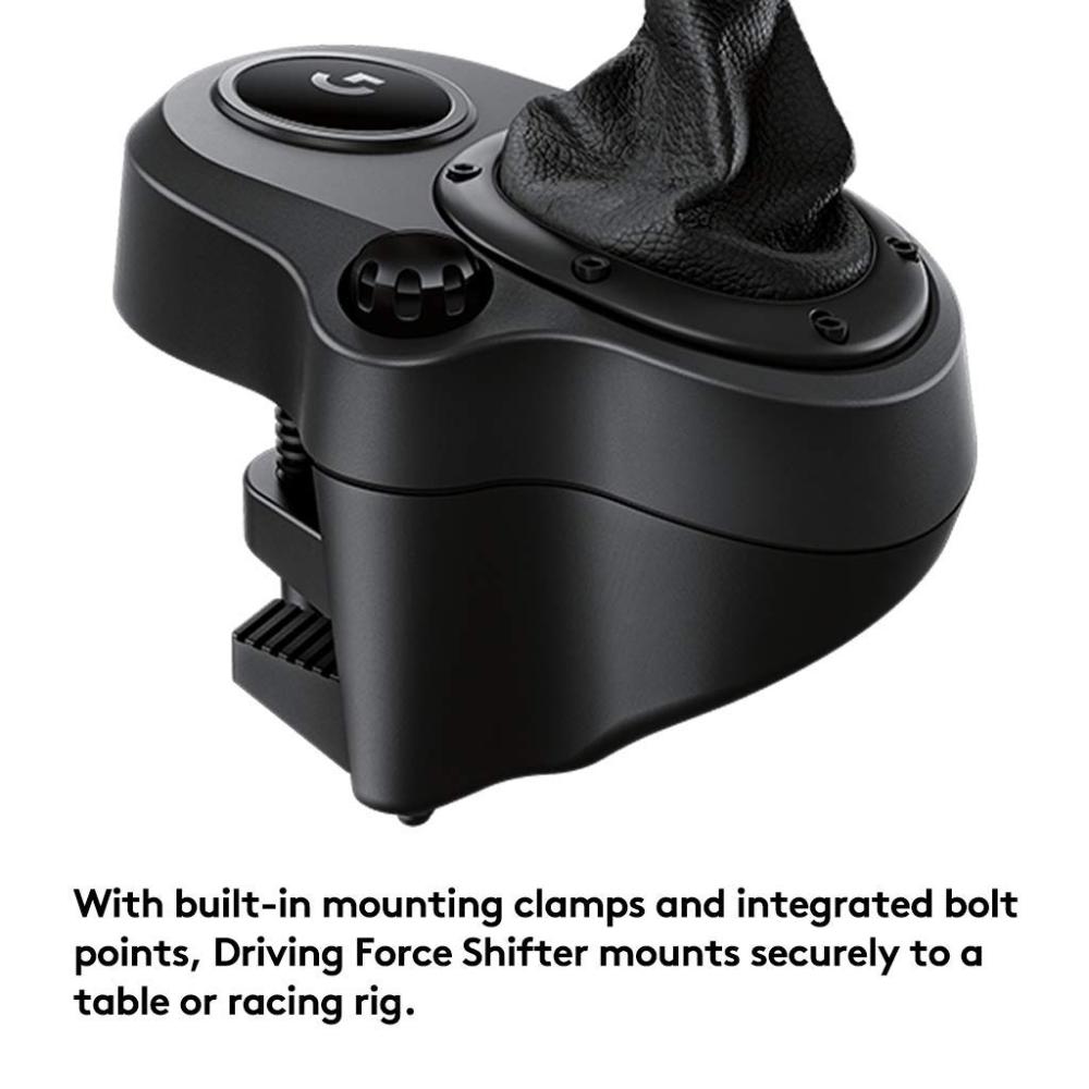 Logitech G Driving Force Shifter for G29, G920 & G923 | 6-Speed H-Pattern Manual Gear Shifter | Push-Down Reverse | Steel Gear Shaft | Leather Knob & Boot | Racing Simulator Shifter