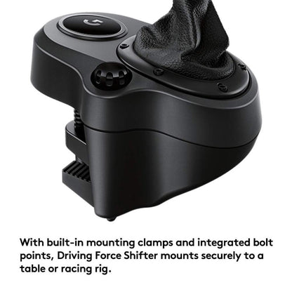 Logitech G Driving Force Shifter for G29, G920 & G923 | 6-Speed H-Pattern Manual Gear Shifter | Push-Down Reverse | Steel Gear Shaft | Leather Knob & Boot | Racing Simulator Shifter