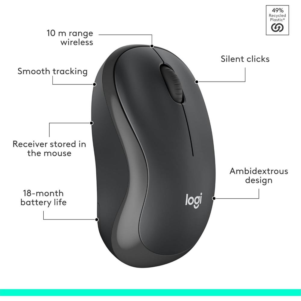 Logitech MK295 Silent Wireless Keyboard & Mouse Combo | SilentTouch Technology | Full-Size Keyboard | Quiet Wireless Productivity