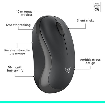Logitech MK295 Silent Wireless Keyboard & Mouse Combo | SilentTouch Technology | Full-Size Keyboard | Quiet Wireless Productivity