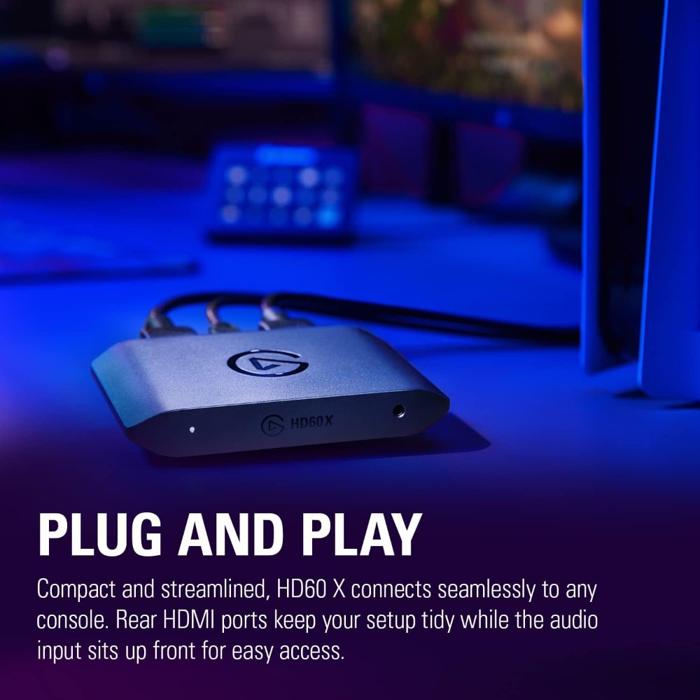 Elgato HD60 X Capture Card | 4K60 HDR Passthrough | 1080p60 Recording | VRR | USB-C Streaming Device